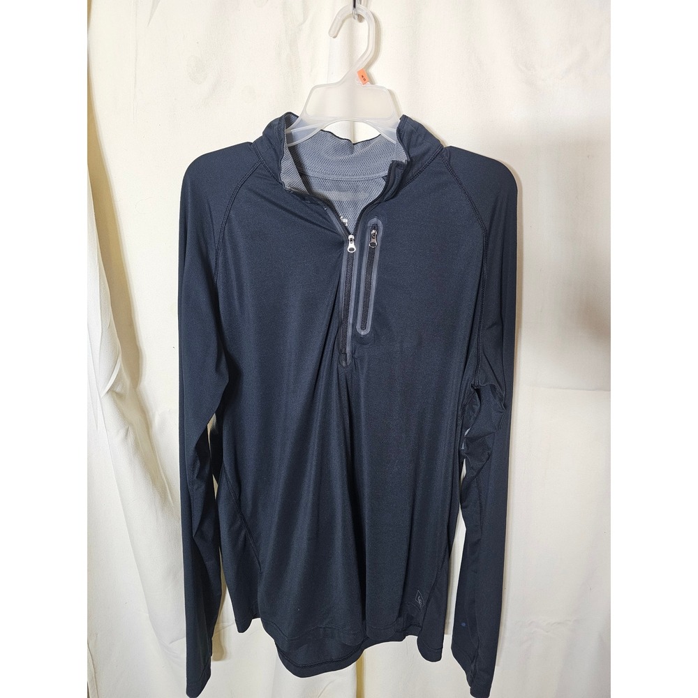 REI Mens Quarter Zip Pullover Black Long Sleeve Active Top 825588 Size M